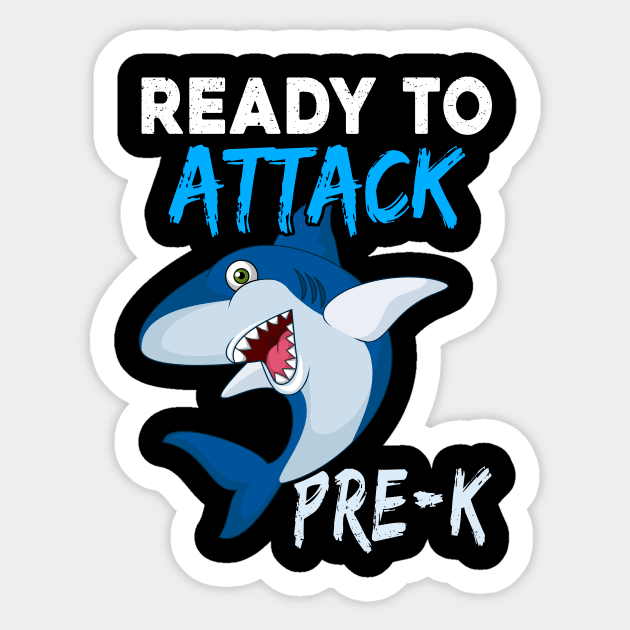 Shark Kids Ready To Attack Pre-k Boys Back To School Sticker by kateeleone97023